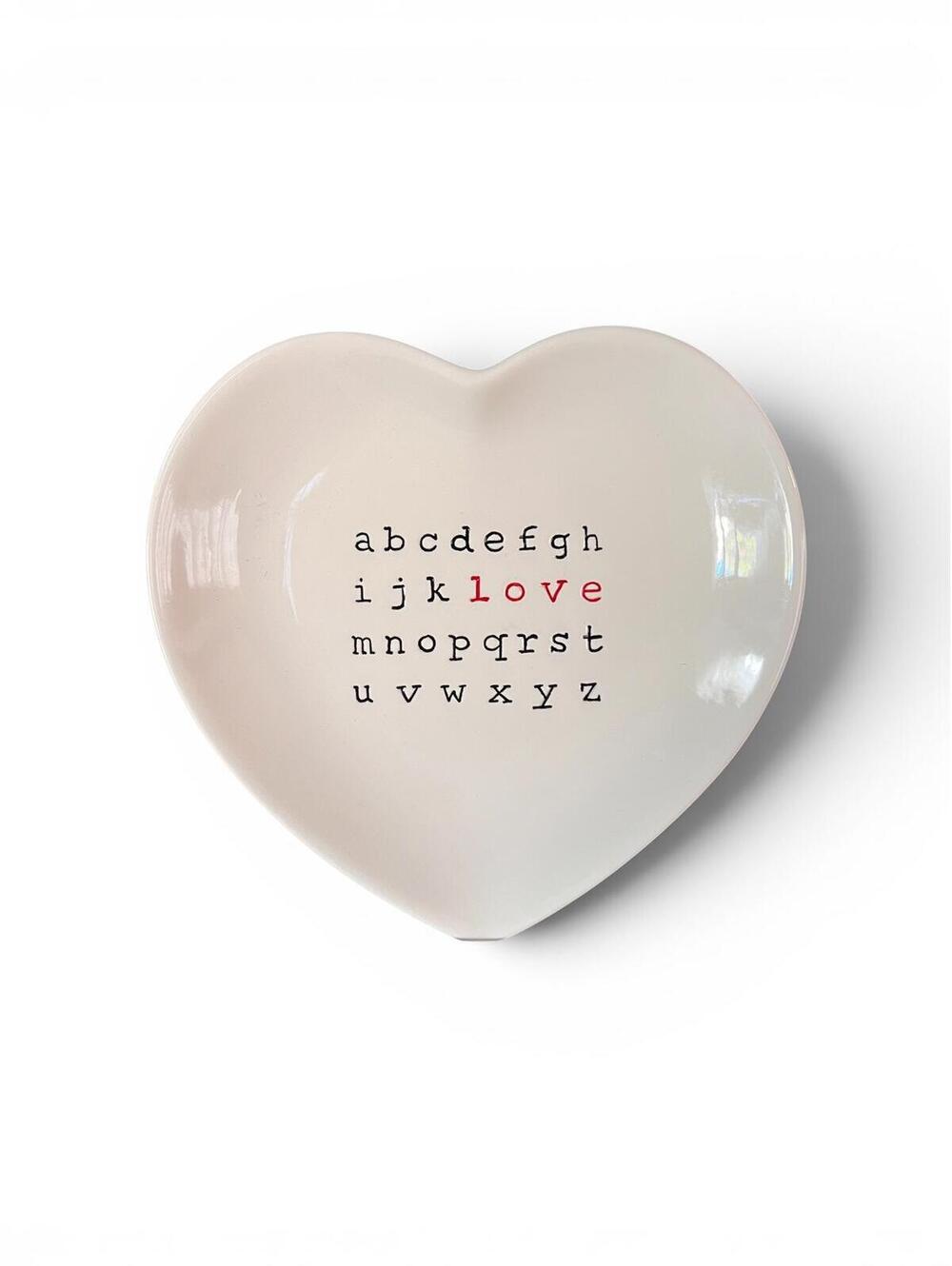 Pottery Barn Love Crossword White Heart Plate